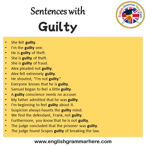 guilty in a sentence